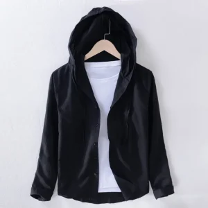 Théodore - Chemise en lin - Décontractée avec capuche - Hommes