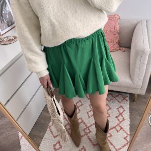 Jupe à volants verte