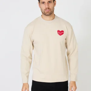 T-Shirt Manches Longues - Coeur Rouge Brodé 'Seconde Saison'