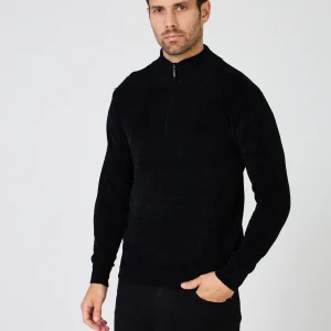 Pull Homme Maille Fine Douce - Col Montant Zippé