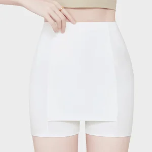 Jupe-short sous robe gainant blanc