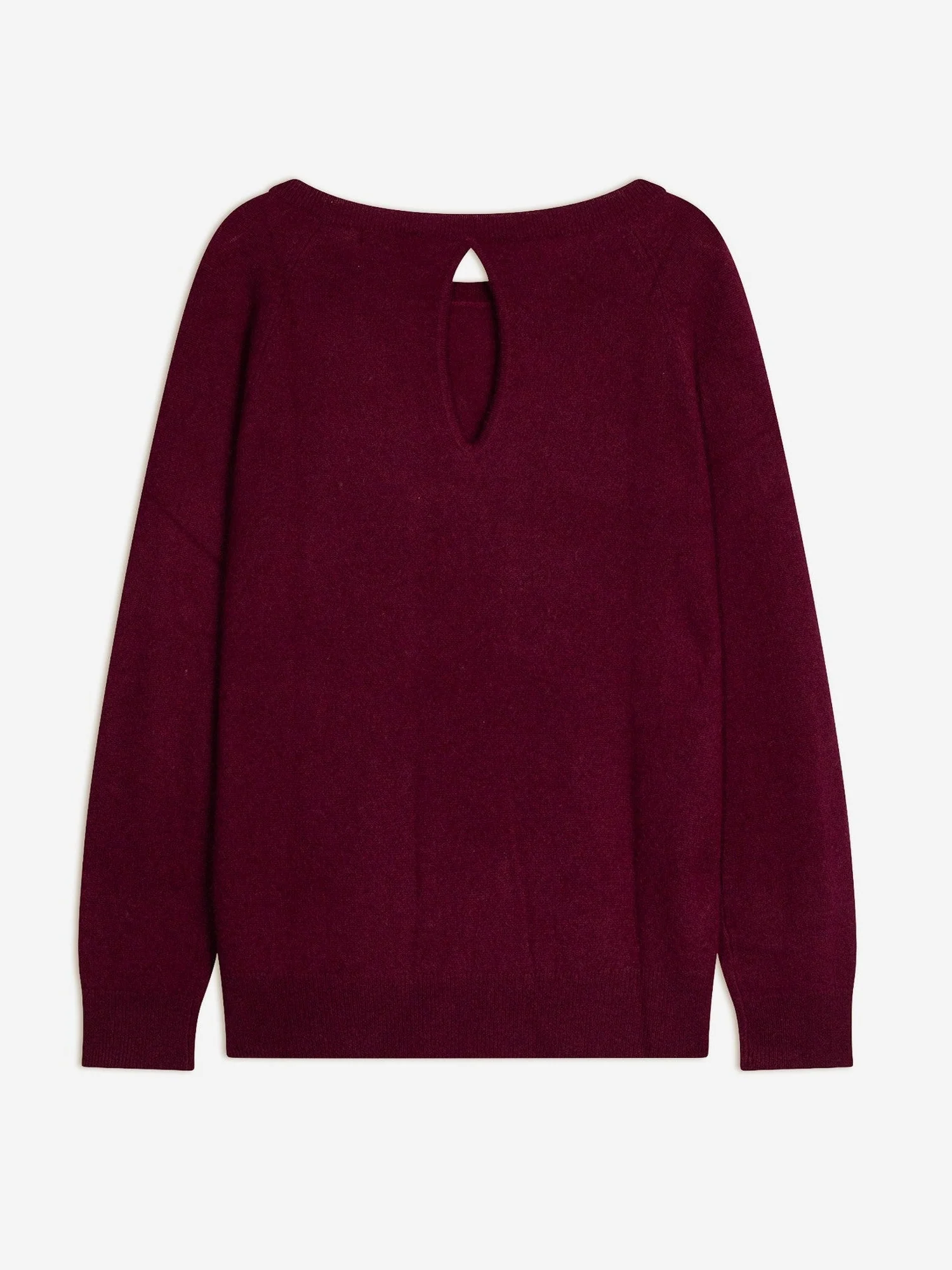 LESLIE pull col bateau goutte dos bordeaux 100% cachemire – Image 3