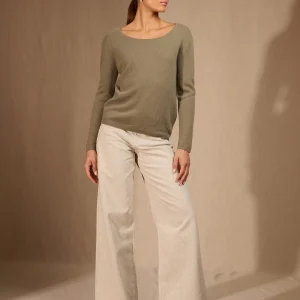 LINDSAY pull col bateau army 100% cachemire