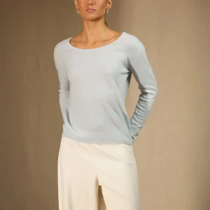 LINDSAY pull col bateau givre 100% cachemire