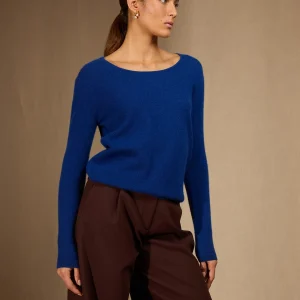 LINDSAY pull col bateau outremer 100% cachemire