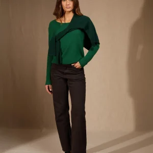 LINDSAY pull col bateau sapin 100% cachemire