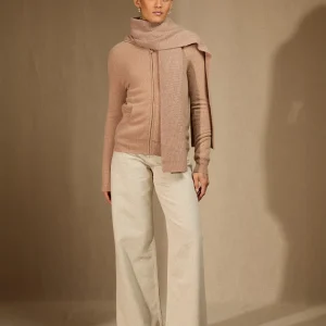 LOUANE écharpe 4 fils camel chiné 100% cachemire