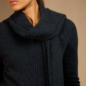 LOUANE écharpe 4 fils caviar 100% cachemire