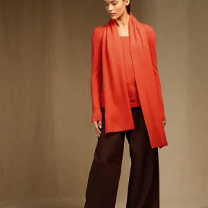 LOUANE écharpe 4 fils orange 100% cachemire