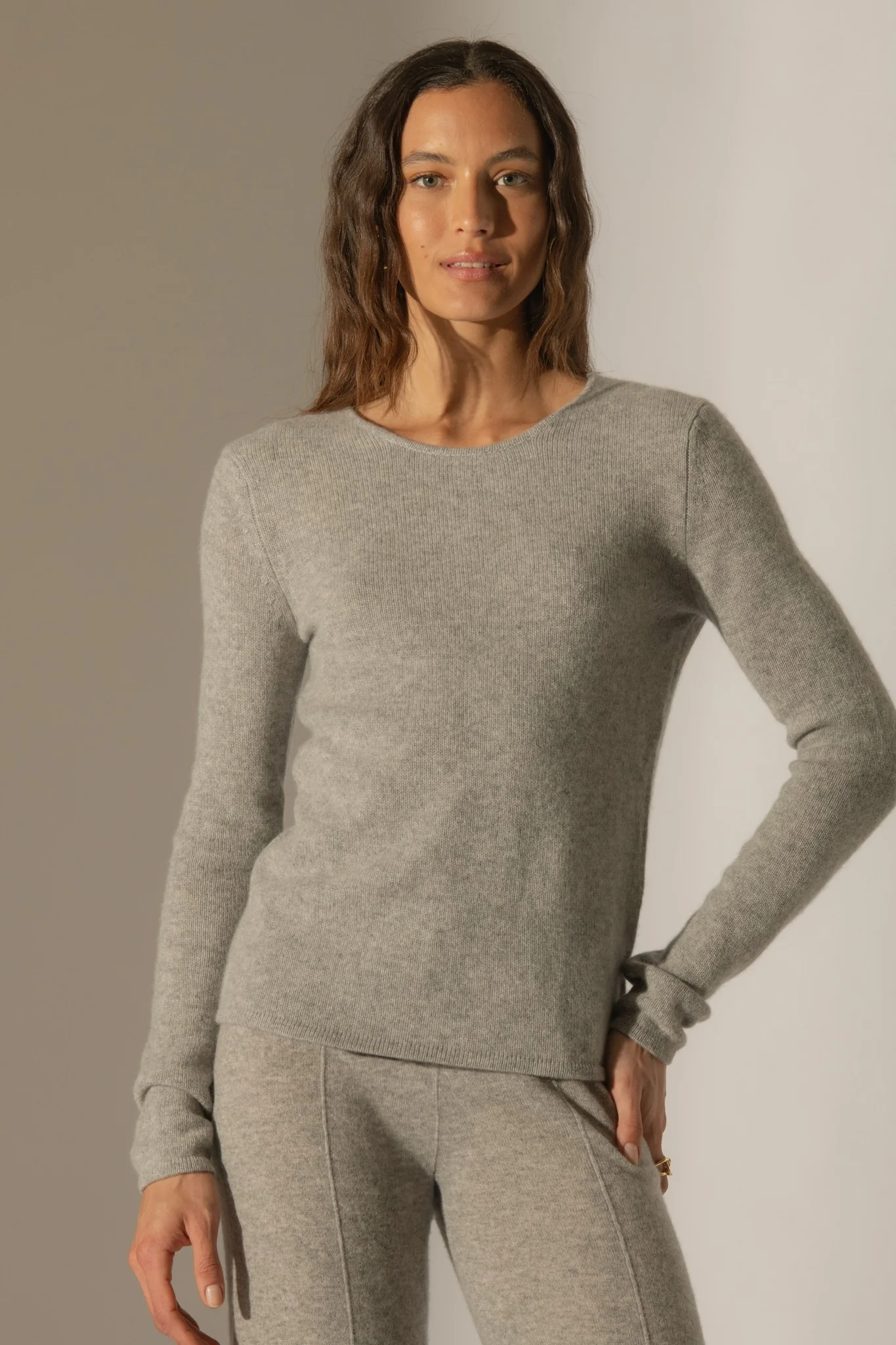 MARYA pull col rond 4 fils nuage chiné 100% cachemire – Image 2