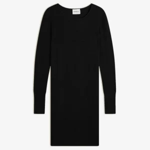 MOLLI robe col rond noir 100% cachemire