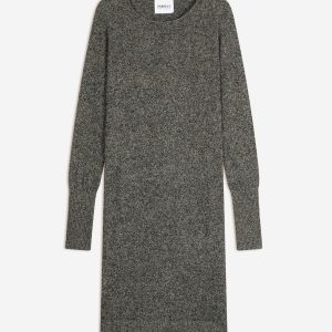 MOLLI robe col rond noir/blanc 100% cachemire