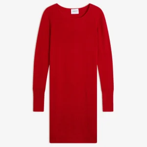 MOLLI robe col rond rouge 100% cachemire