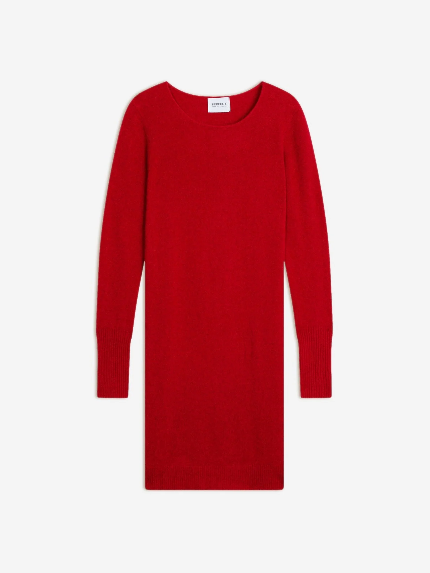 MOLLI robe col rond rouge 100% cachemire – Image 2