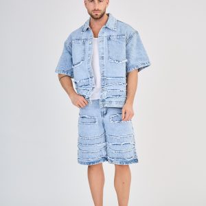 Ensemble Jeans Bleu Patchwork