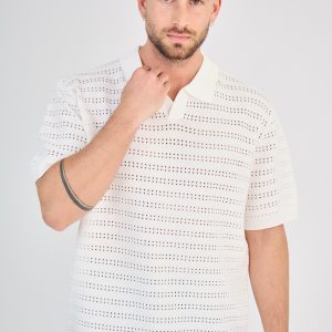 Polo en Maille Blanc