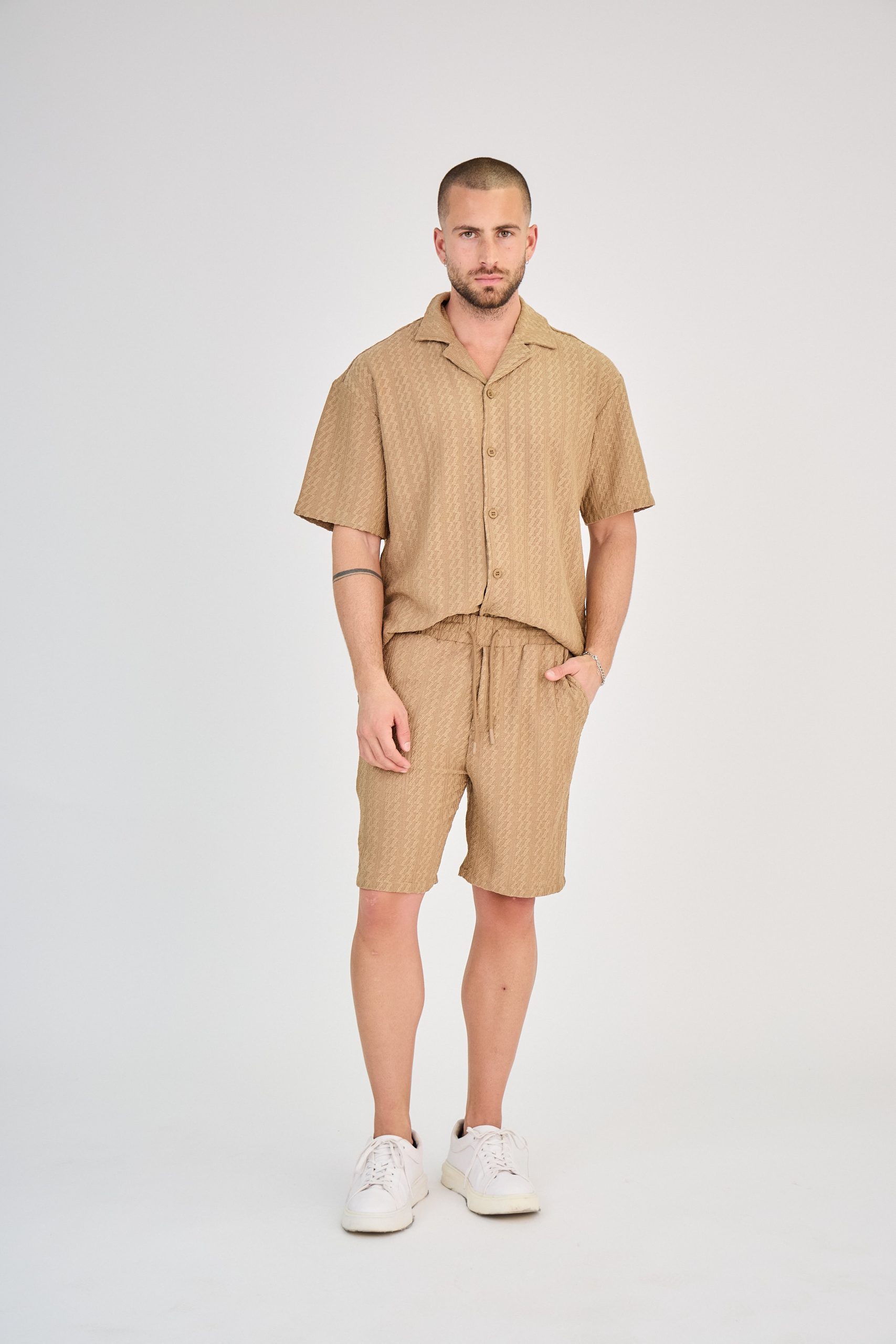 Ensemble Homme en Maille Ajourée - Blanc – Image 6