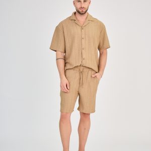 Ensemble Homme en Maille Ajourée - Kaki