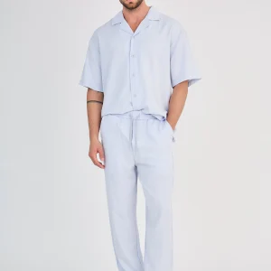 Ensemble Chemise & Pantalon - Bleu Clair
