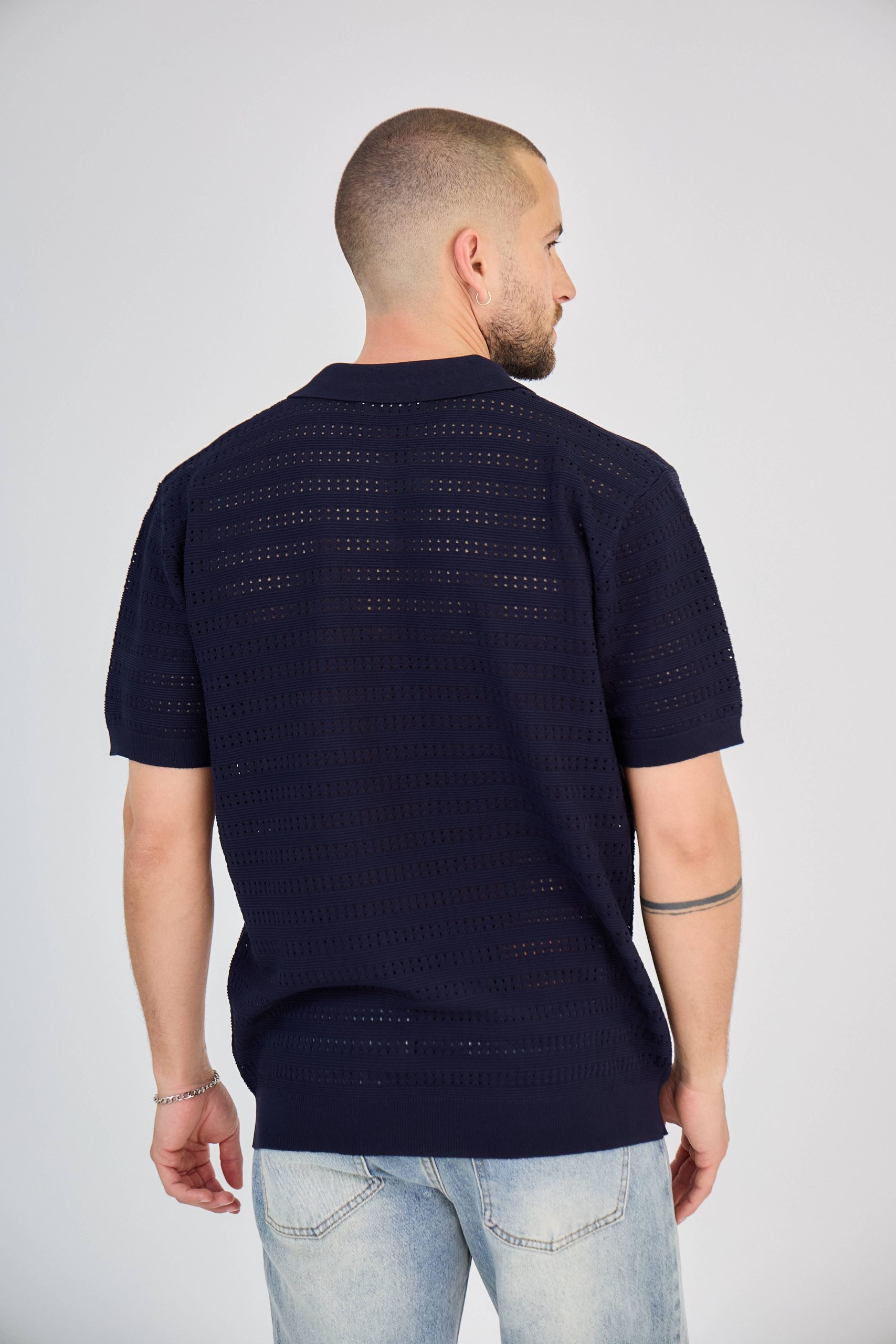 Polo en Maille Bleu Marine – Image 4