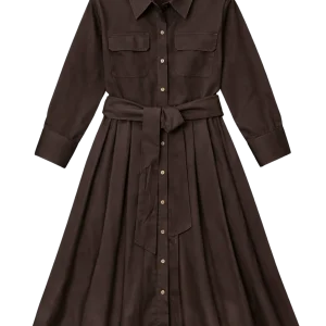 Robe-chemise longues en popeline