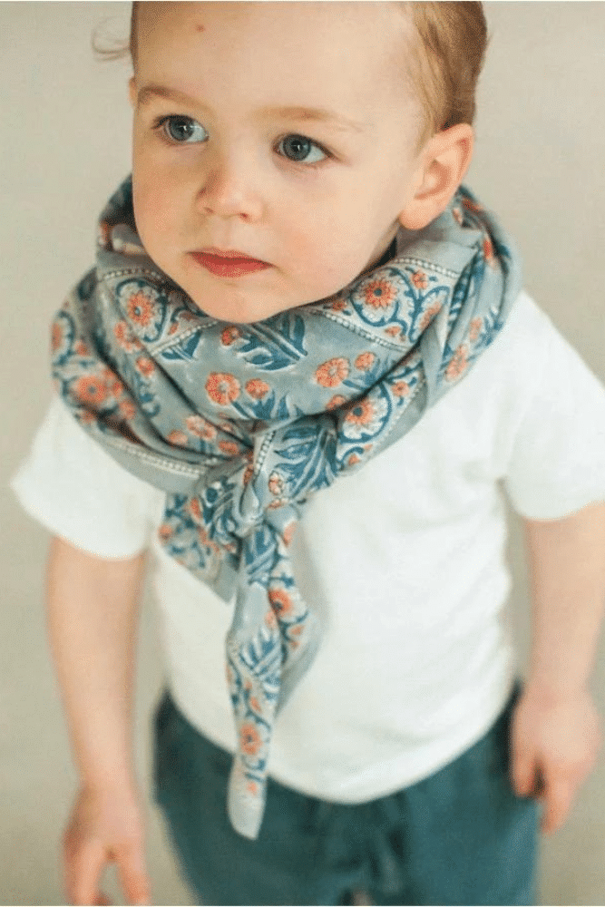 BIG FOULARD LATIKA | Bouton d’or – Tempête – Image 3