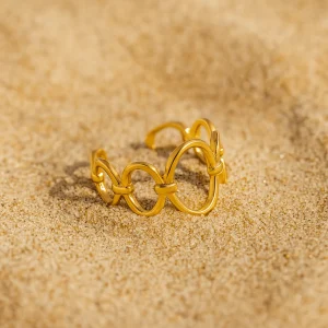 Bague Carezza – Plaqué or 18k & maillons entrelacés