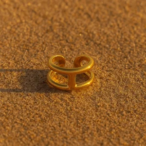 Bague Elena – Plaqué or design architectural