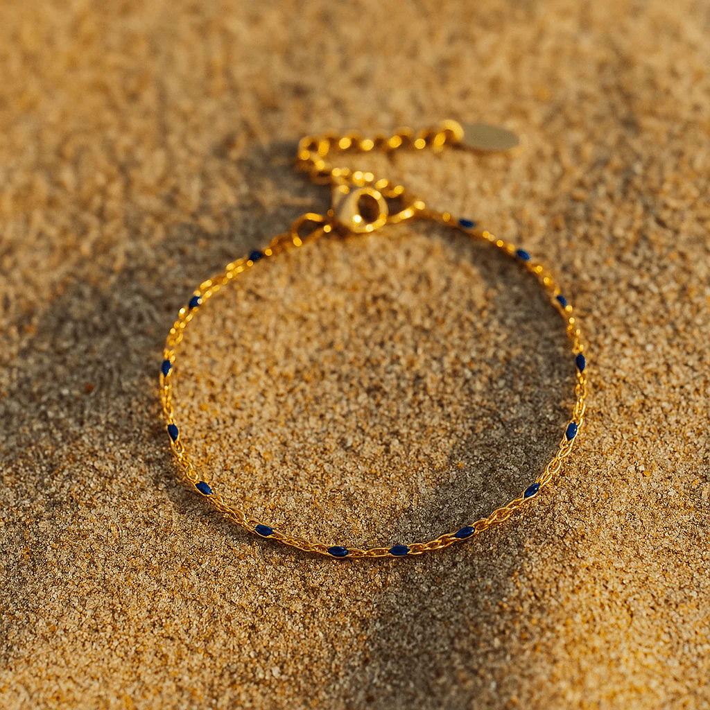 Bracelet Camilla – Plaqué or 14k & perles émaillées