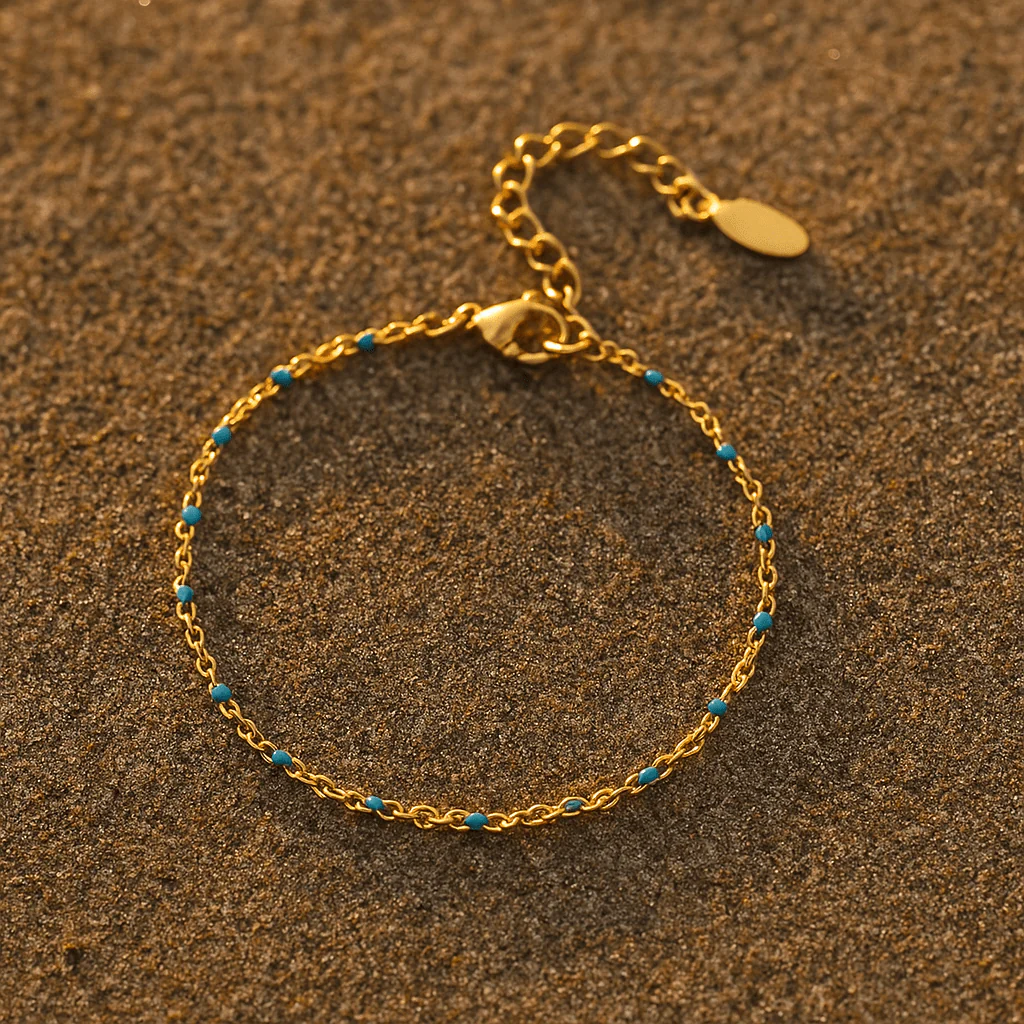 Bracelet Camilla – Plaqué or 14k & perles émaillées – Image 4