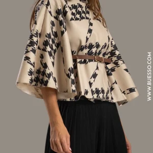 Cape femme Blanc Brut avec ceinture