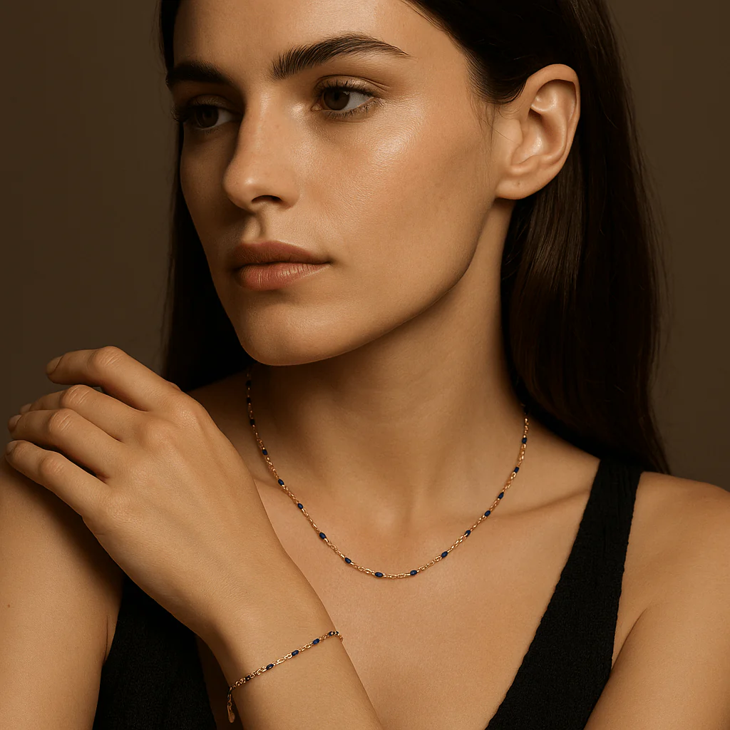 Bracelet Camilla – Plaqué or 14k & perles émaillées – Image 3