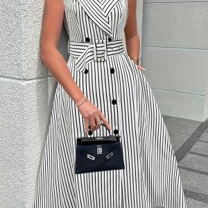 Lotte - Robe Trench Rayée - Élégante Et Respirante - Femmes