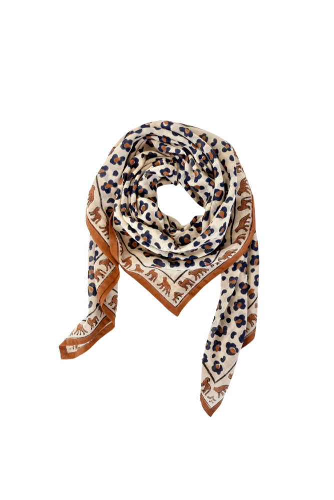 BIG FOULARD DUPATTA | Leopard Rust – Image 2