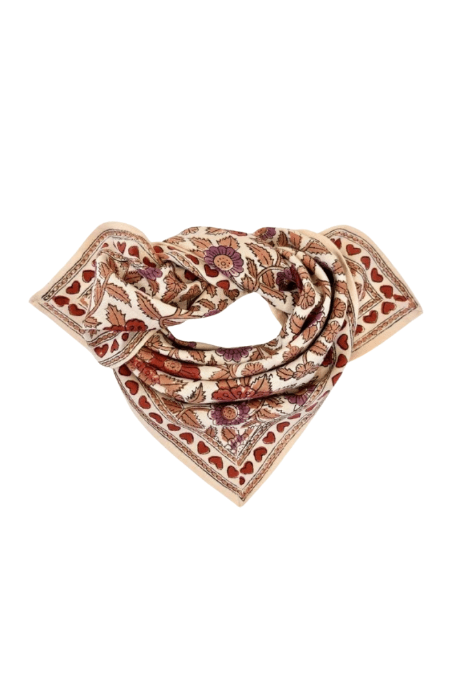 SMALL FOULARD MANIKA | Coeur macadamia fire – Image 2