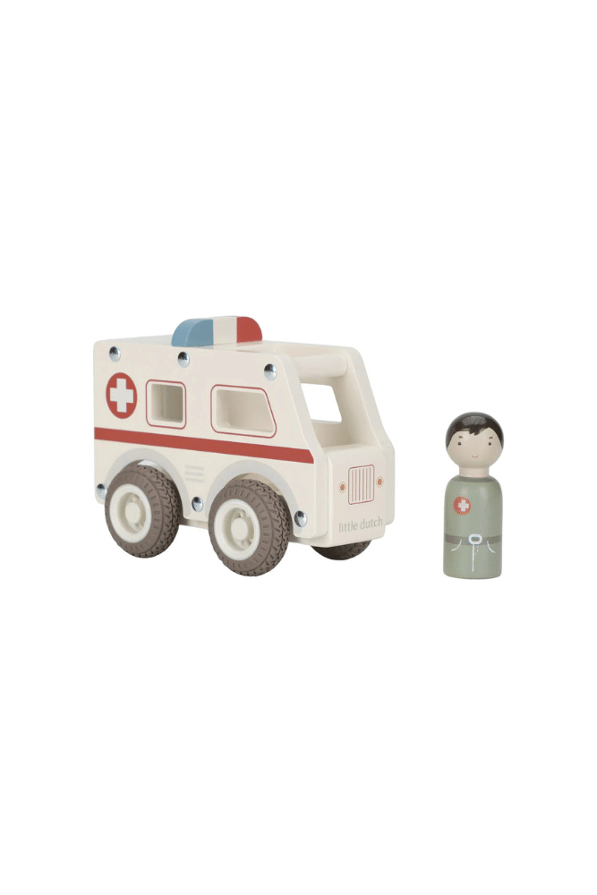 JOUET AMBULANCE EN BOIS