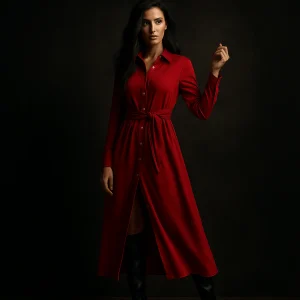 Robe-Chemise Alba – Élégance Automnale & Ceinture Nouée