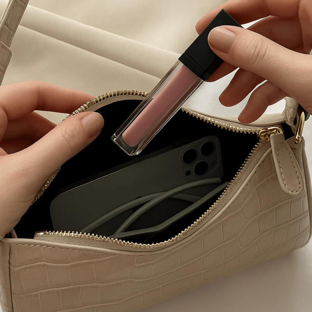 Sac Cora – Mini baguette croco vegan zippée – Image 6