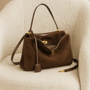 Sac Moira – Cabas en daim véritable & doublure cuir pleine fleur