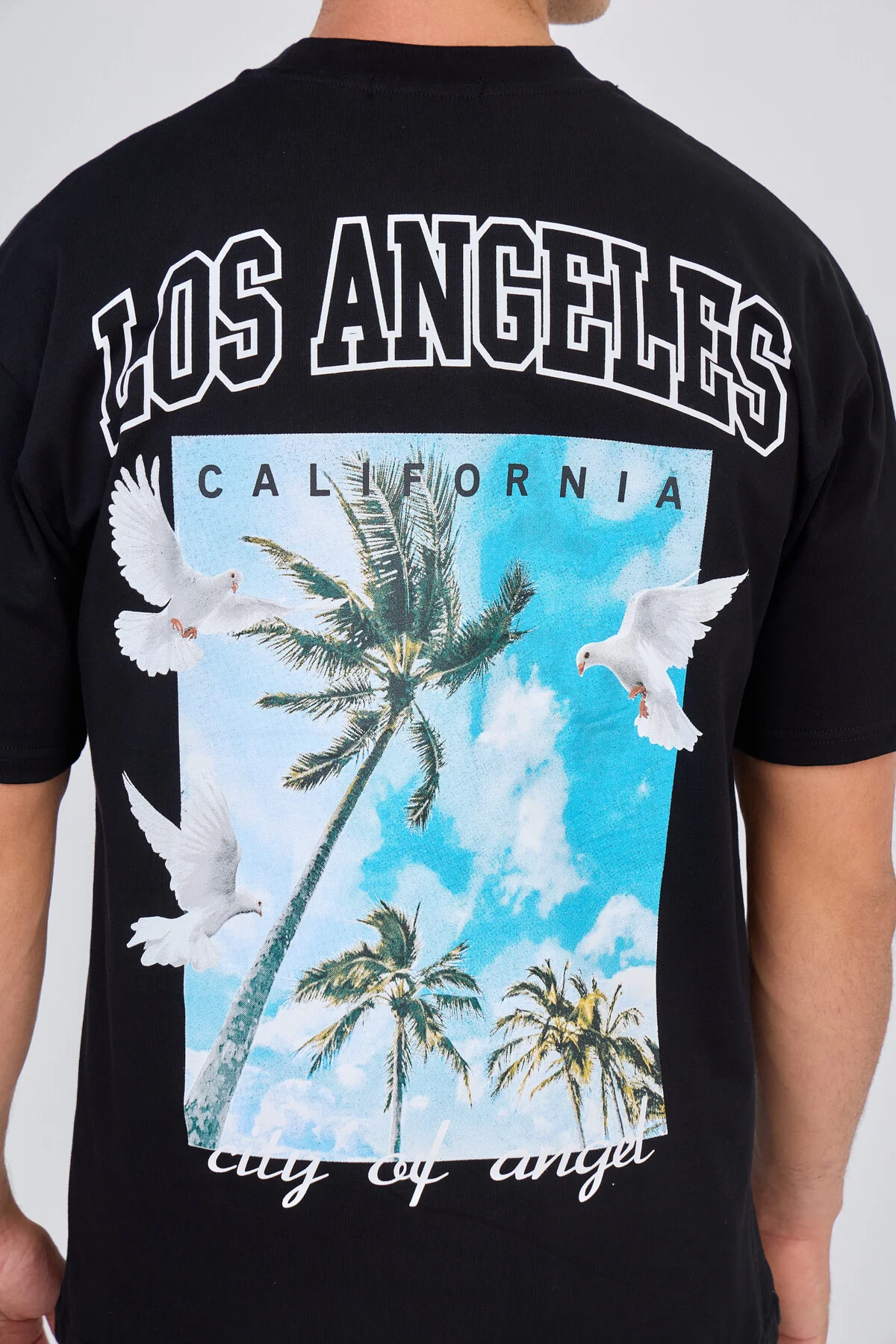T-Shirt Noir "Los Angeles" Palms City of Angels – Image 6