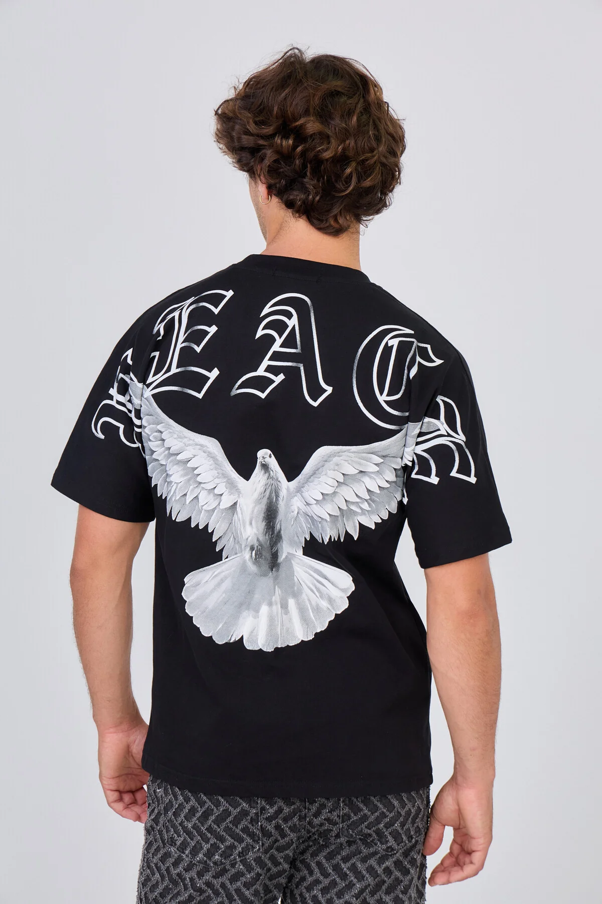 T-Shirt Noir Colombe Peace – Image 4