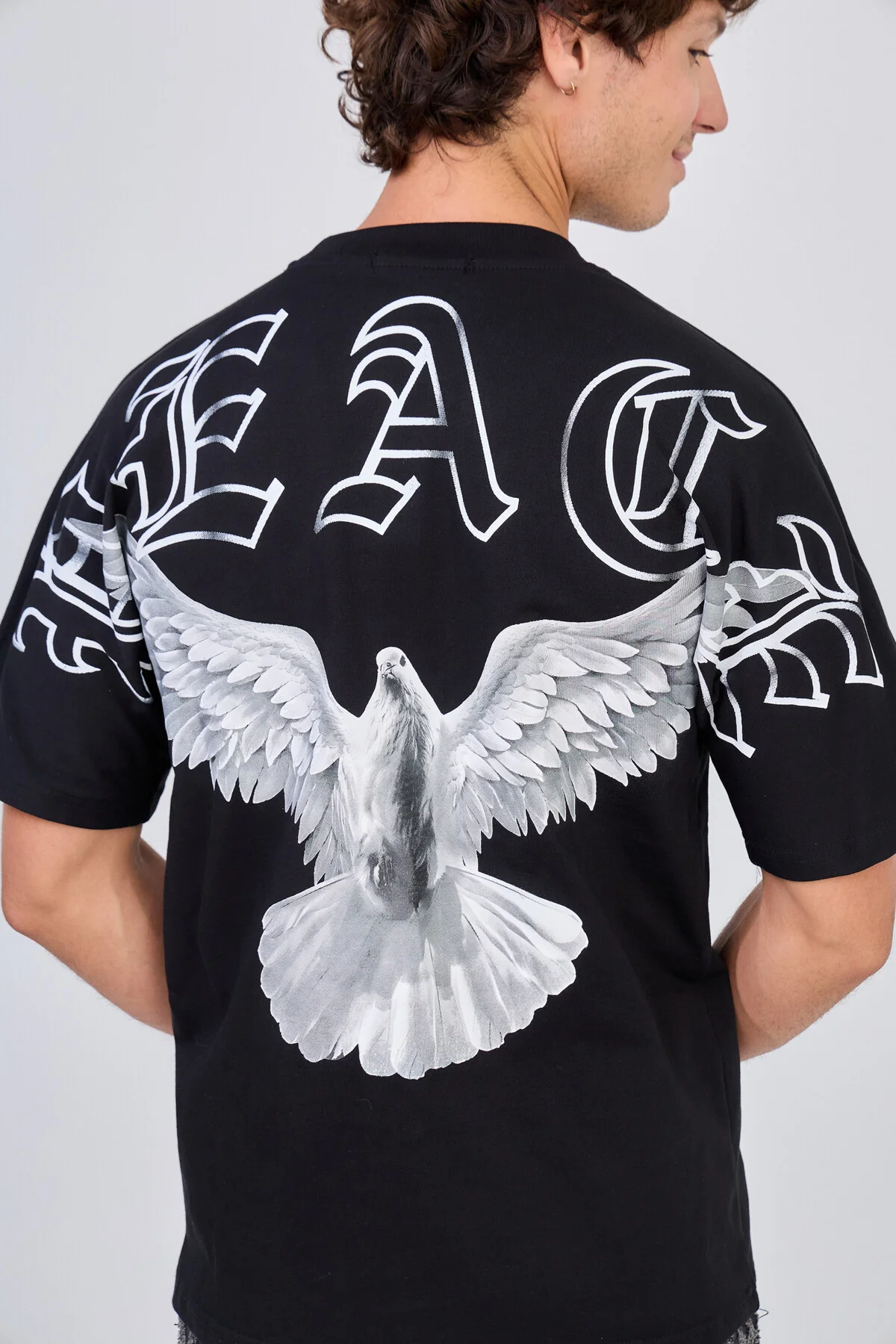 T-Shirt Noir Colombe Peace – Image 5