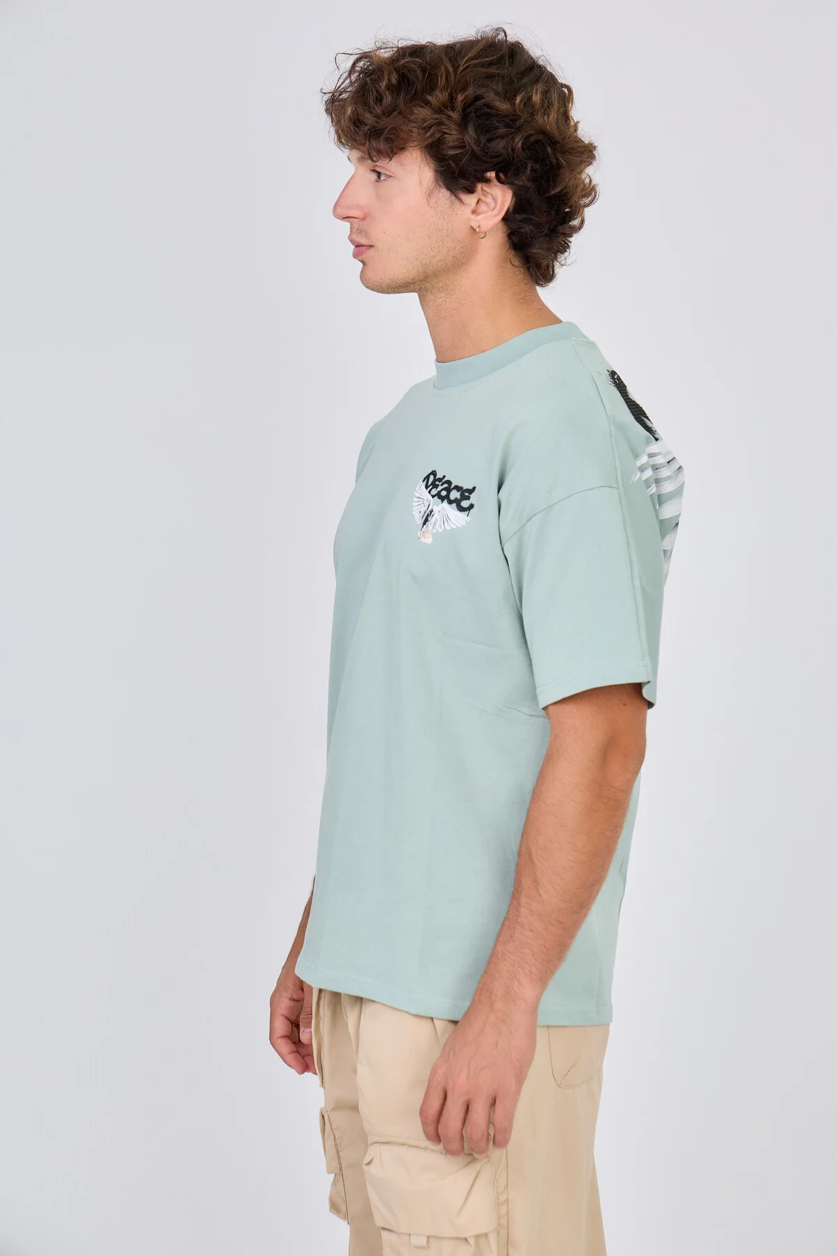 T-Shirt Vert D'eau "Peace" – Image 3